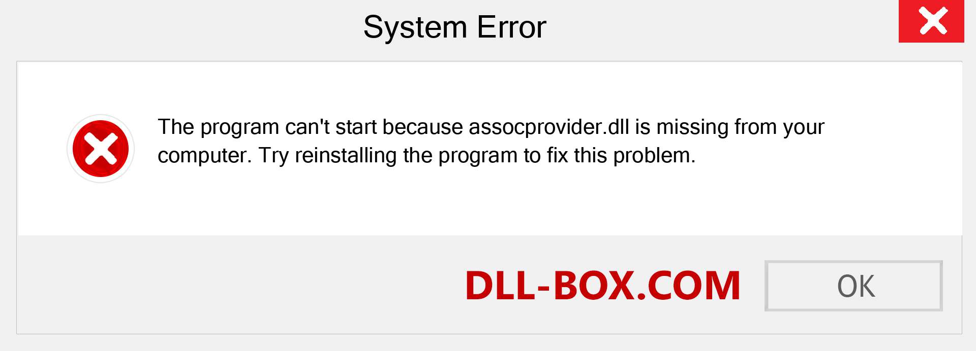  assocprovider.dll file is missing?. Download for Windows 7, 8, 10 - Fix  assocprovider dll Missing Error on Windows, photos, images